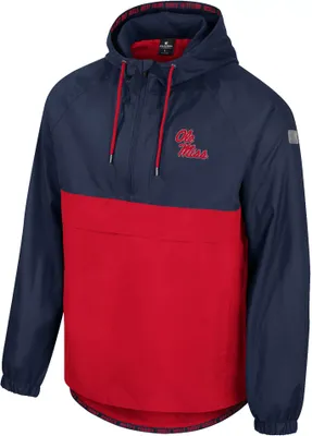 Colosseum Men's Ole Miss Rebels Blue 1/2 Zip Anorak Jacket