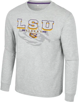 Colosseum Men's LSU Tigers Heather Grey Hasta La Vista Long Sleeve T-Shirt