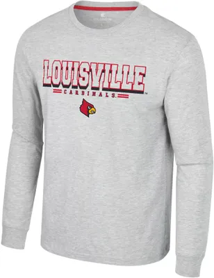 Colosseum Men's Louisville Cardinals Heather Grey Hasta La Vista Long Sleeve T-Shirt