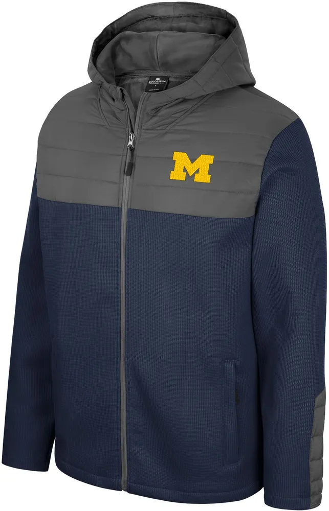 Colosseum Men's Michigan Wolverines Blue Storm Was Coming Full-Zip Jacket