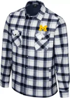 Colosseum Men's Michigan Wolverines Cream Plaid Silent Majesty Full-Snap Jacket