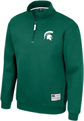 Colosseum Men's Michigan State Spartans Green I'll Be Back 1/4 Zip Pullover