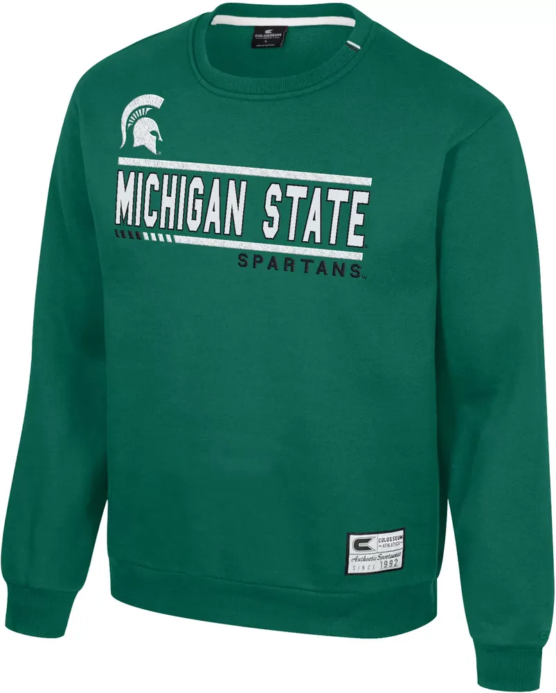 Colosseum Men's Michigan State Spartans Green I'll Be Back Crewneck Sweatshirt