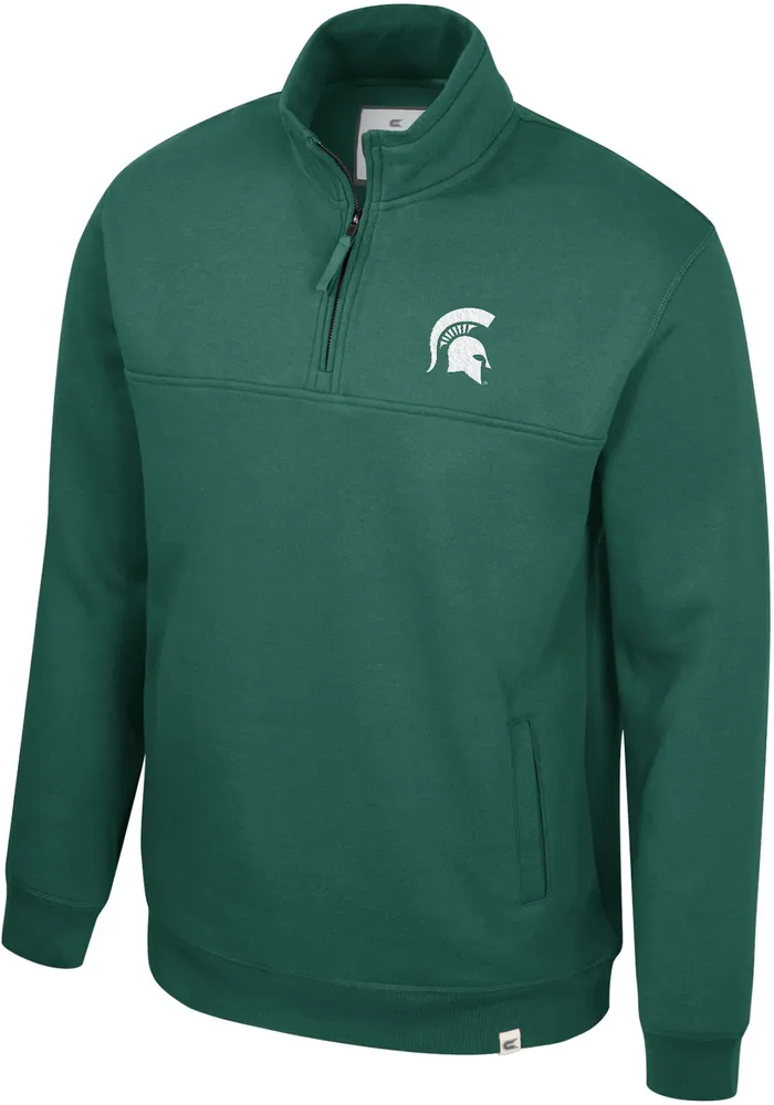 Colosseum Men's Michigan State Spartans Green Fleece 1/4 Zip Jacket