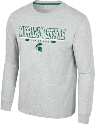 Colosseum Men's Michigan State Spartans Heather Grey Hasta La Vista Long Sleeve T-Shirt