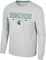 Colosseum Men's Michigan State Spartans Heather Grey Hasta La Vista Long Sleeve T-Shirt