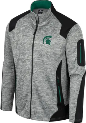 Colosseum Men's Michigan State Spartans Grey Silberman Full-Zip Jacket