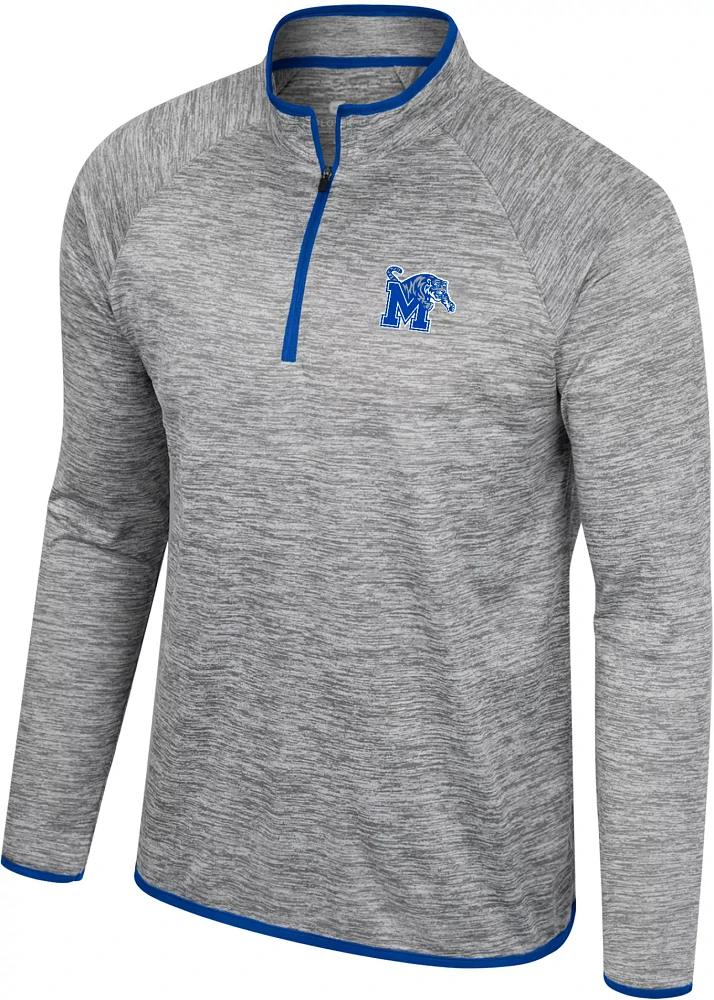 Colosseum Men's Memphis Tigers Heather Grey 1/4 Zip Pullover