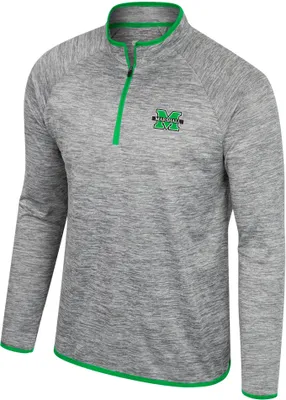 Colosseum Men's Marshall Thundering Herd Heather Grey 1/4 Zip Pullover