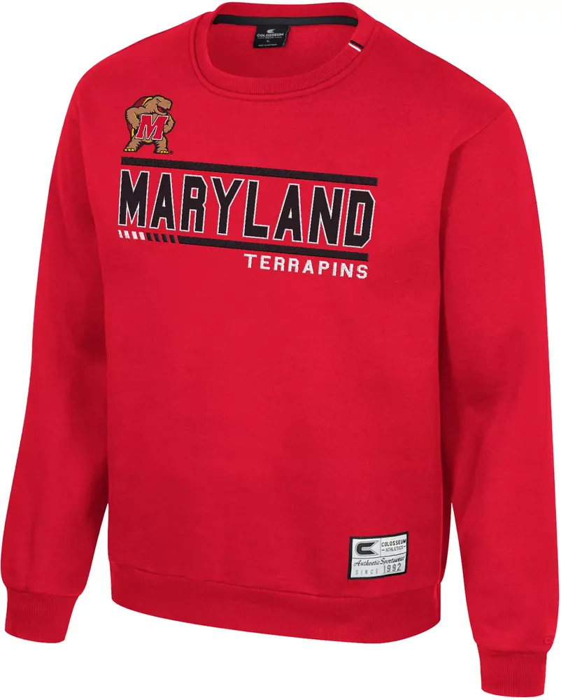 Colosseum Men's Maryland Terrapins Red I'll Be Back Crewneck Sweatshirt