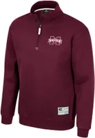 Colosseum Men's Mississippi State Bulldogs Maroon I'll Be Back 1/4 Zip Pullover