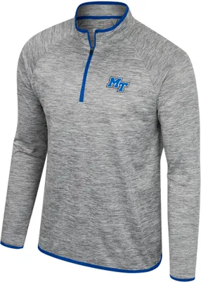 Colosseum Men's Middle Tennessee State Blue Raiders Heather Grey 1/4 Zip Pullover