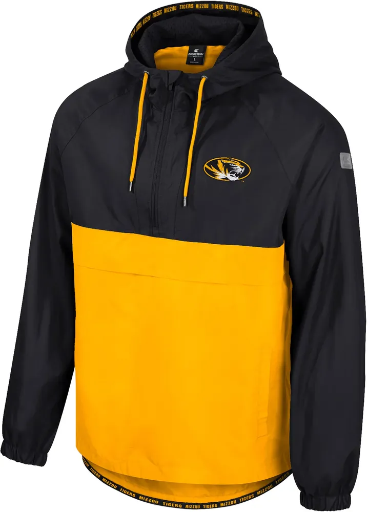 Colosseum Men's Missouri Tigers Black 1/2 Zip Anorak Jacket