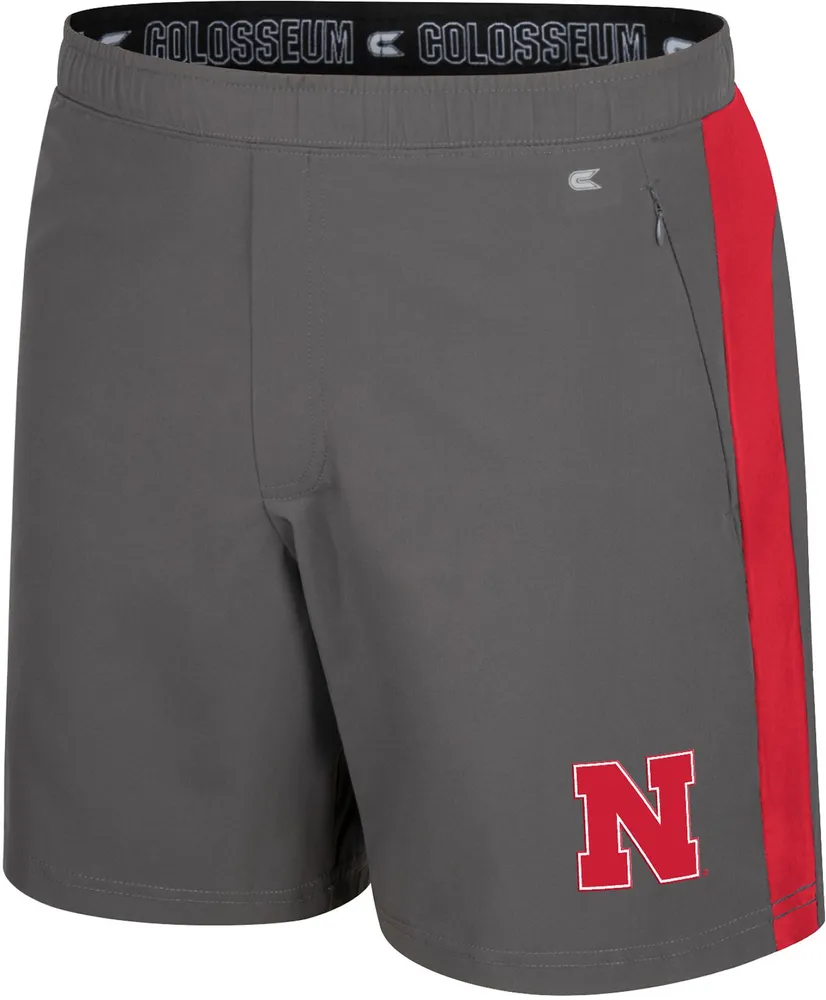 Colosseum Men's Nebraska Cornhuskers Grey Top-Dead-Center Shorts