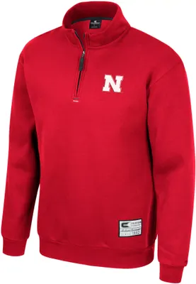 Colosseum Men's Nebraska Cornhuskers Scarlet I'll Be Back 1/4 Zip Pullover