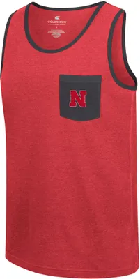 Colosseum Men's Nebraska Cornhuskers Scarlet Rothenstein Pocket Tank Top