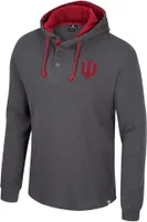 Colosseum Men's Indiana Hoosiers Charcoal Hooded Henley Sweater