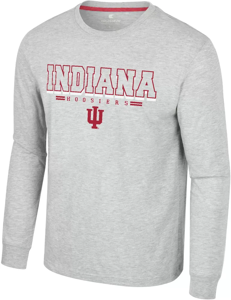 Colosseum Men's Indiana Hoosiers Heather Grey Hasta La Vista Long Sleeve T-Shirt