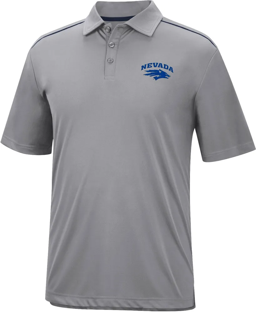 Colosseum Men's Nevada Wolf Pack SilverGrey Polo