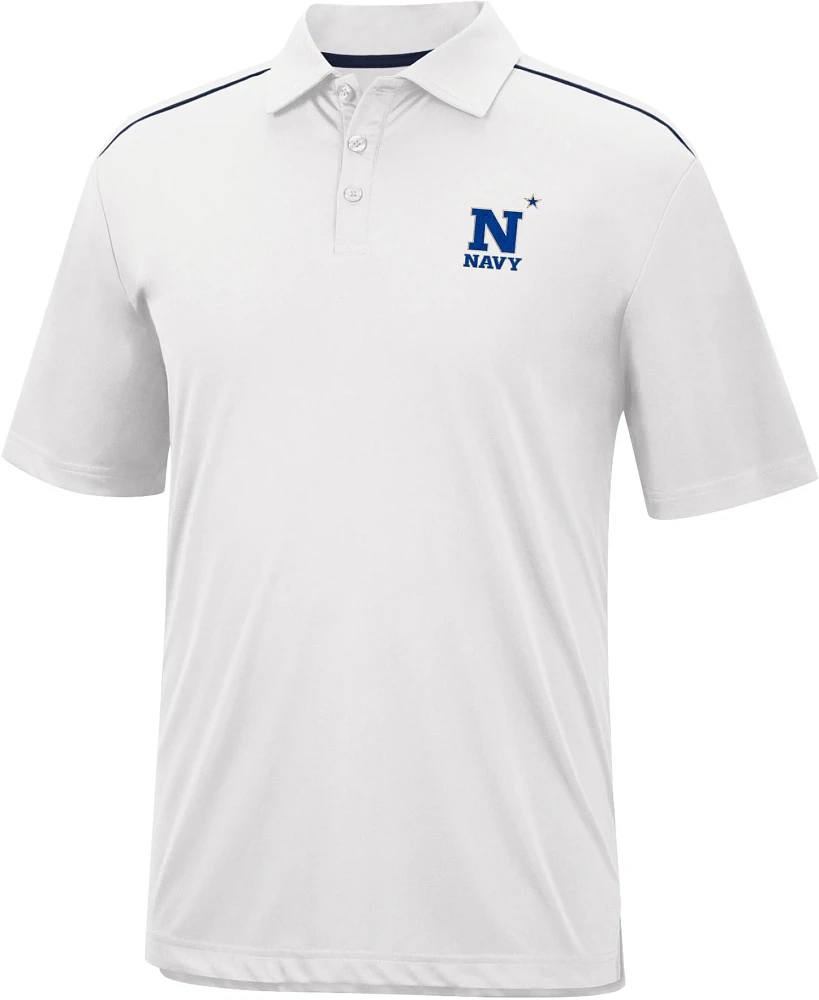 Colosseum Men's Navy Midshipmen White Polo