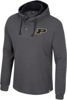 Colosseum Men's Purdue Boilermakers Charcoal Hooded Henley Sweater