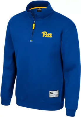 Colosseum Men's Pitt Panthers Blue I'll Be Back 1/4 Zip Pullover