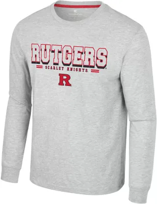 Colosseum Men's Rutgers Scarlet Knights Heather Grey Hasta La Vista Long Sleeve T-Shirt