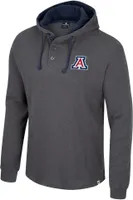 Colosseum Men's Arizona Wildcats Charcoal Hooded Henley Sweater