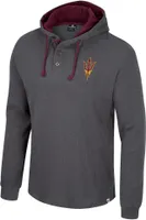 Colosseum Men's Arizona State Sun Devils Charcoal Hooded Henley Sweater