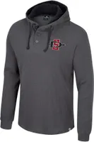 Colosseum Men's San Diego State Aztecs Charcoal Hooded Henley Sweater