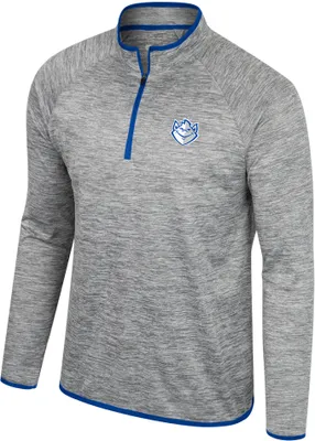 Colosseum Men's Saint Louis Billikens Heather Grey 1/4 Zip Pullover