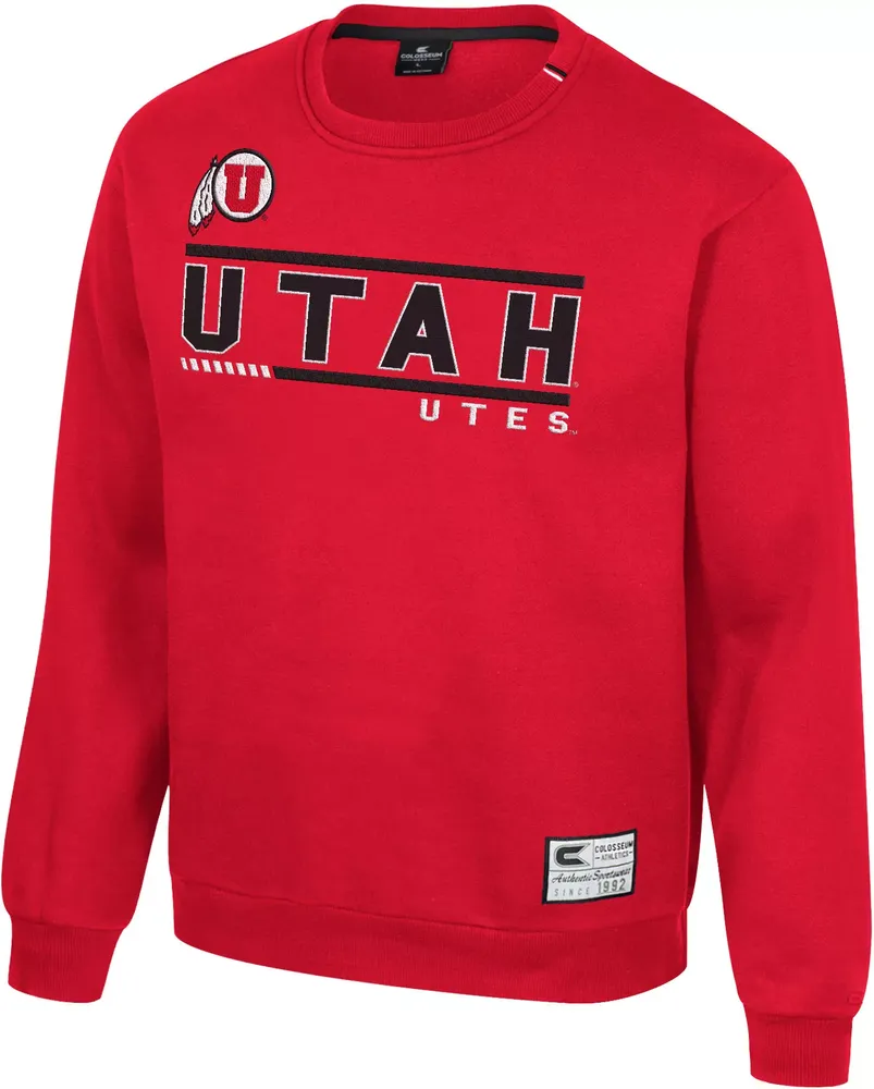 Colosseum Men's Utah Utes Crimson I'll Be Back Crewneck Sweatshirt