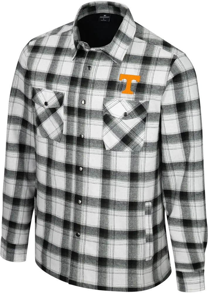 Colosseum Men's Tennessee Volunteers Cream Plaid Silent Majesty Full-Snap Jacket