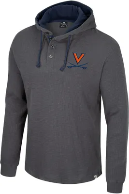 Colosseum Men's Virginia Cavaliers Charcoal Hooded Henley Sweater