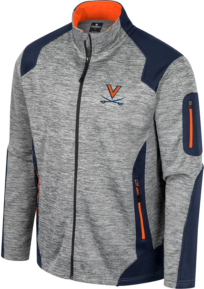 Colosseum Men's Virginia Cavaliers Grey Silberman Full-Zip Jacket