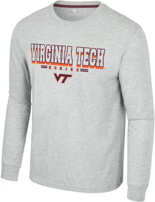 Colosseum Men's Virginia Tech Hokies Heather Grey Hasta La Vista Long Sleeve T-Shirt