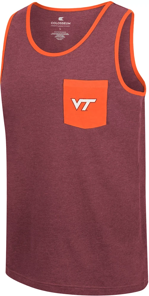 Colosseum Men's Virginia Tech Hokies Maroon Rothenstein Pocket Tank Top