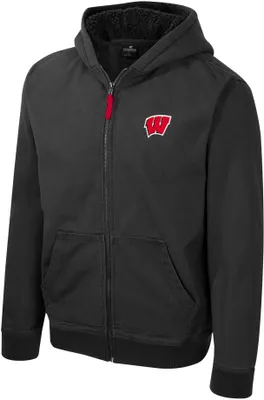 Colosseum Men's Wisconsin Badgers Charcoal Electrocuted Full-Zip Jacket