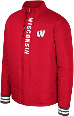 Colosseum Men's Wisconsin Badgers Red Never Stop Full-Zip Jacket