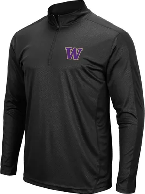 Colosseum Men's Washington Huskies Black 1/4 Pullover Shirt