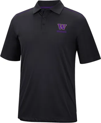 Colosseum Men's Washington Huskies Black Polo