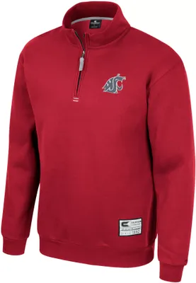 Colosseum Men's Washington State Cougars Crimson I'll Be Back 1/4 Zip Pullover