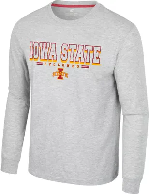 Colosseum Men's Iowa State Cyclones Heather Grey Hasta La Vista Long Sleeve T-Shirt