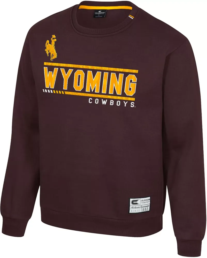 Colosseum Men's Wyoming Cowboys Brown I'll Be Back Crewneck Sweatshirt