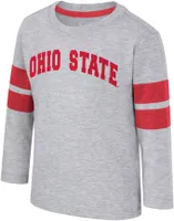 Colosseum Toddler Ohio State Buckeyes Heather Grey Dewey Long Sleeve T-Shirt