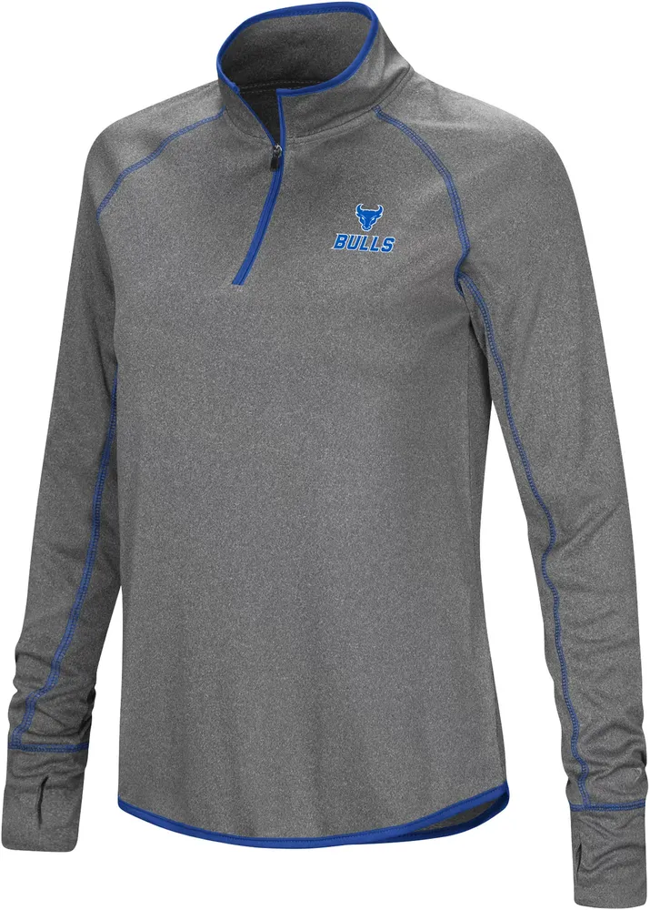 Colosseum Women's Buffalo Bulls Heather Charcoal 1/4 Zip Pullover