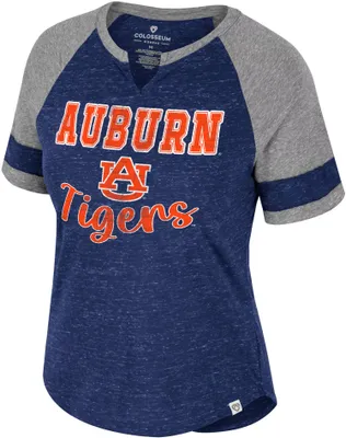 Colosseum Women's Auburn Tigers Blue V-Notch T-Shirt