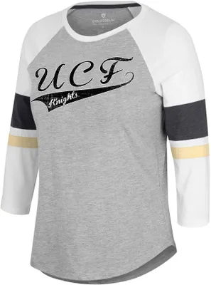 Colosseum Women's UCF Knights Grey Softball 3/4 Sleeve T-Shirt