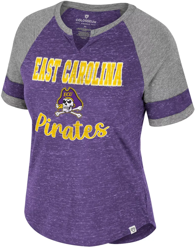 Colosseum Women's East Carolina Pirates Purple V-Notch T-Shirt