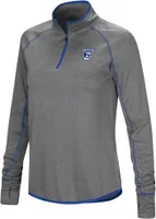 Colosseum Women's Creighton Bluejays Heather Charcoal 1/4 Zip Pullover